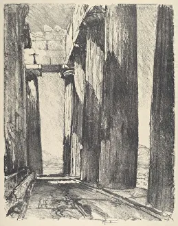 Acropolis Gallery: The Portico of the Parthenon, 1913. Creator: Joseph Pennell