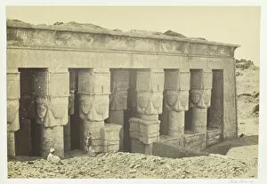 Dendera Temple Complex Gallery: Portico of the Temple of Dendera, 1857. Creator: Francis Frith