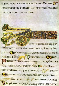 Dark Ages Prints: Portion of The Argument to the Gospel of St John, 800 AD, (20th century)