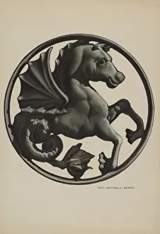 Pegasus Prints: Portion of Fence, c. 1941. Creator: Rose Campbell-Gerke