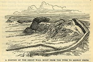 Emperor Hadrian Gallery: A Portion of the Great Wall Built from the Tyne to Solway Firth by the Emperor Hadrian in A