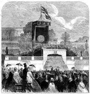 Portion of the State Ceremonial on the Upper Terrace of the Horticultural Society's Gardens, 1862. Creator: Unknown