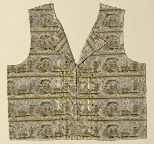 Objecttextiles Prints: Portion of a Waistcoat (Front), France, 1775 / 1800. Creator: Unknown