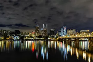 Reflected Collection: Portland Skyline. Creator: Joshua Johnston