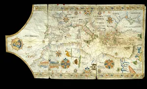 Chart Prints: Portolan chart of the Mediterranean Sea, the Black Sea, Sea of Azov…, 16th century