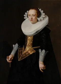 Cuff Prints: Portrait of a 22-Year-Old Woman, 1628. Creator: Nicolaes Eliasz Pickenoy