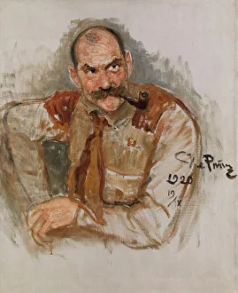 Ilya Efimovic Repin Prints: Portrait of A. Gallen-Kallela, 1920. Creator: Il'ya Repin