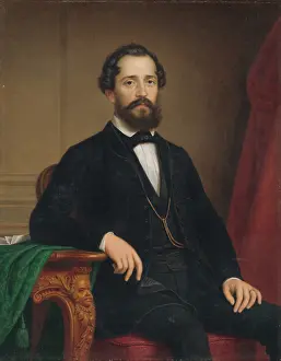 Miklos Prints: Portrait of A. Prihradny, 1869. Creator: Miklos Barabas