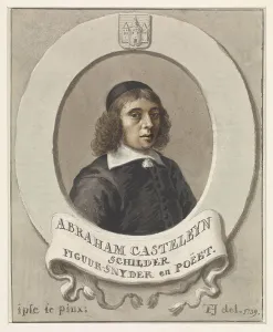 Skullcap Prints: Portrait of Abraham Casteleyn, 1739. Creator: Tako Hajo Jelgersma