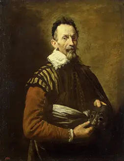 Domenico Fetti Genovese Prints: Portrait of an Actor, 1621. Creator: Domenico Fetti