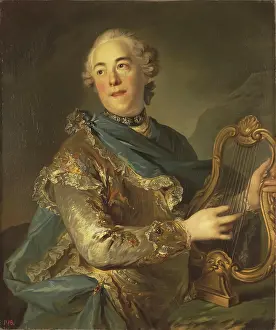 1750s Prints: Portrait of Actor as Apollo, 1755. Creator: Louis Tocque