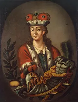1750s Prints: Portrait of the Actor Fyodor Volkov (?), second half of 18th century. Creator: Unknown