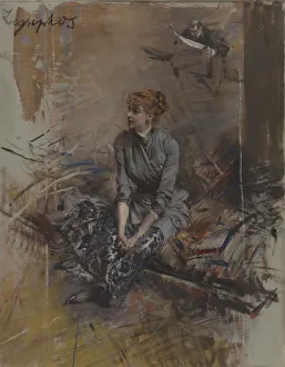 Portrait of the actress Gabrielle Rejane (1856-1920). Artist: Boldini, Giovanni (1842-1931) Portrait of the actress Gabrielle Rejane (1856-1920). Artist: Boldini, Giovanni (1842-1931)