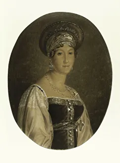 Portrait of the actress Mademoiselle Mars (Anne Francoise Hyppolyte Boutet) (1779-1847), 1810-1820. Creator: Godefroid, Marie-Éléonore (1778-1849)