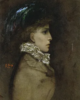 Portrait of the actress Sarah Bernhardt (1844-1923), 1870. Artist: Dore, Gustave (1832-1883)