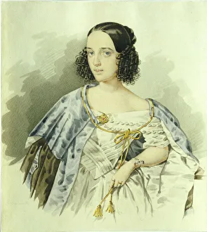 Alexeyev Prints: Portrait of the actress Varvara Asenkova (1817-1841)