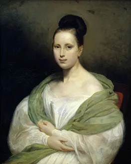 Scheffer H Prints: Portrait of Adelaide Rousseau-Scheffer, c1830. Creator: Henry Scheffer