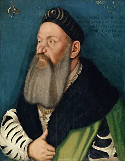 Grien Hans Baldung Prints: Portrait of Adelberg III. of Barenfels, 1526. Creator: Hans Baldung
