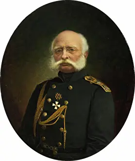 Sideburns Prints: Portrait of Admiral F. P. Vrangel, 1892. Creator: Alexander Fedorovich Pershakov