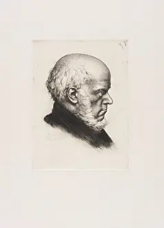 Menzel Prints: Portrait of Adolf Menzel, 1885. Creator: Stauffer-Bern, Karl (1857-1891)