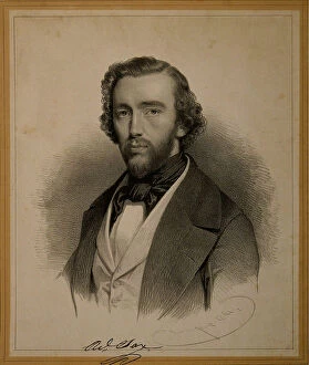 Charles Louis 1814 1886 Gallery: Portrait of Adolphe Sax (1814-1894)