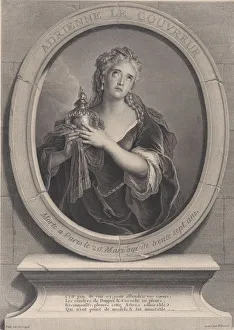 Charles Antoine Coypel Prints: Portrait of Adrienne Lecouvreur as Cornelia in Corneilles La Mort de Pompé