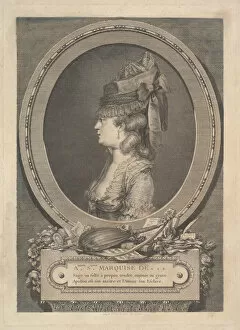 Augustin De Gallery: Portrait of Adrienne-Sophie Marquise de ***, 1779. Creator: Augustin de Saint-Aubin