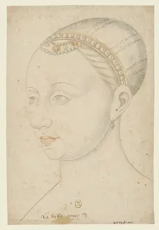 Jean Prints: Portrait of Agnes Sorel (1422-1450), c1535-1550. Creator: Fouquet, Jean, (After)