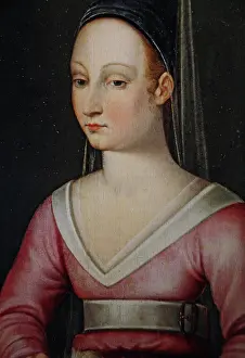 Musee Des Beaux Arts Prints: Portrait of Agnes Sorel (1422-1450) Detail, Mid of 16th cen.. Creator: Anonymous