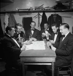 Backstage Prints: Portrait of Al Hall and with pit band