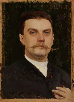 Paj Dagnan Bouveret Prints: Portrait of Albert Edelfelt, 1887. Creator: Pascal Adolphe Jean Dagnan-Bouveret