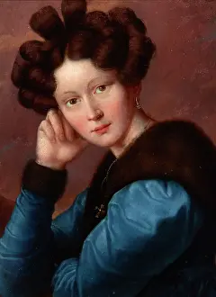 Jozef Prints: Portrait of Aleftyna Goscimska nee Jerasiewicz, 1830. Creator: Jozef Oleszkiewicz