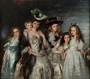 Portrait of Aleida Gijsberta Maria van Ogtrop-Hanlo (1871-1944) and her five children, 1906. Artist: Schwartze, Therese (1851-1918)