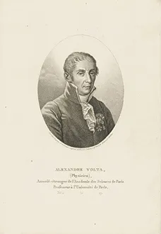 Tardieu Prints: Portrait of Alessandro Volta (1745-1827), ca 1820. Creator: Tardieu, Ambroise (1788-1841)