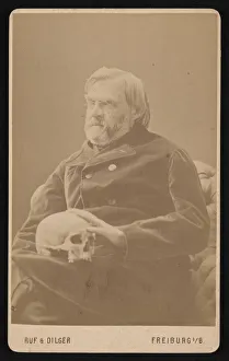 Neurology Prints: Portrait of Alexander Ecker (1816-1887), Circa 1870s. Creator: Ruf & Dilger