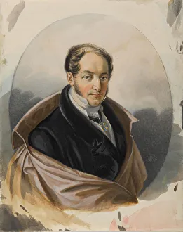 Portrait of Alexander Ivanovich Lorer (1779-1824), Early 1820s. Creator: Hampeln