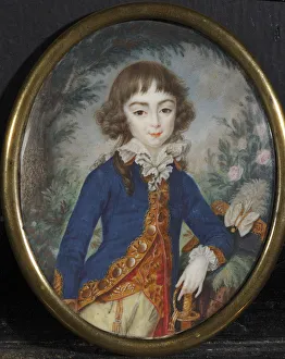 Gouache On Horn Prints: Portrait of Alexander Ivanovich Ribeaupierre (1781-1865) as Child