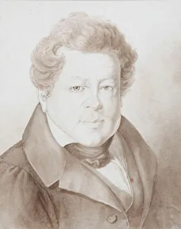 Sepia On Paper Prints: Portrait of Alexander Ivanovich Turgenev (1784-1845)