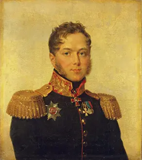 Sideburns Prints: Portrait of Alexander N. Berdyayev (1778-1824), 1823. Creator: Workshop of George Dawe