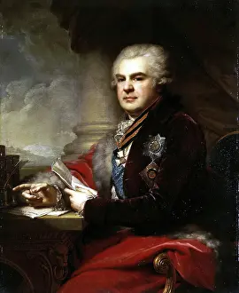 Hand Gestures Prints: Portrait of Alexander Samoilov, 1794. Creator: Johann Baptist Lampi I