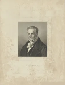 Humboldt Prints: Portrait of Alexander von Humboldt (1769-1859), c. 1850. Creator: Breitkopf & Hartel