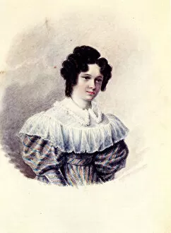 Portrait of Alexandra Ivanovna Davydova (1802-1895), wife of Decembrist Vasily Davydov, 1830-1839