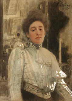 Portrait of Alexandra Pavlovna Botkina (1867-1959), 1901. Artist: Repin, Ilya Yefimovich (1844-1930) Portrait of Alexandra Pavlovna Botkina (1867-1959), 1901. Artist: Repin, Ilya Yefimovich (1844-1930)
