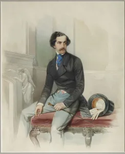 Portrait of Alexey Arkadyevich Stolypin (Mongo) (1816-1858), 1845. Artist: Hau (Gau), Vladimir Ivanovich (1816-1895) Portrait of Alexey Arkadyevich Stolypin (Mongo) (1816-1858), 1845. Artist: Hau (Gau), Vladimir Ivanovich (1816-1895)