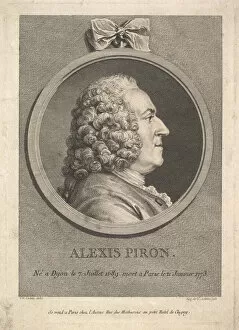 Charles Nicolas Cochin Fils Gallery: Portrait of Alexis Piron, 1776. Creator: Augustin de Saint-Aubin