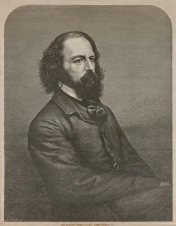 Tennyson Prints: Portrait of Alfred, Lord Tennyson (1809-1892), 1864. Creator: Jackson, Mason (1819-1903)