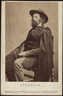 Tennyson Prints: Portrait of Alfred, Lord Tennyson (1809-1892), 1861. Creator: Anonymous