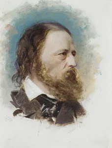 Tennyson Prints: Portrait of Alfred, Lord Tennyson (1809-1892), 1870. Creator: Anonymous