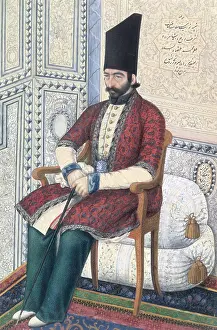Boteh Prints: Portrait of Ali Quli Mirza, 1863. Creator: Yusuf