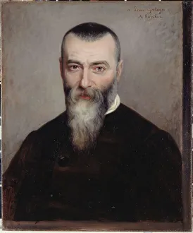 Karr Alphonse Prints: Portrait of Alphonse Karr (1808-1890), journalist and writer, 1865. Creator: Amelie Burdin